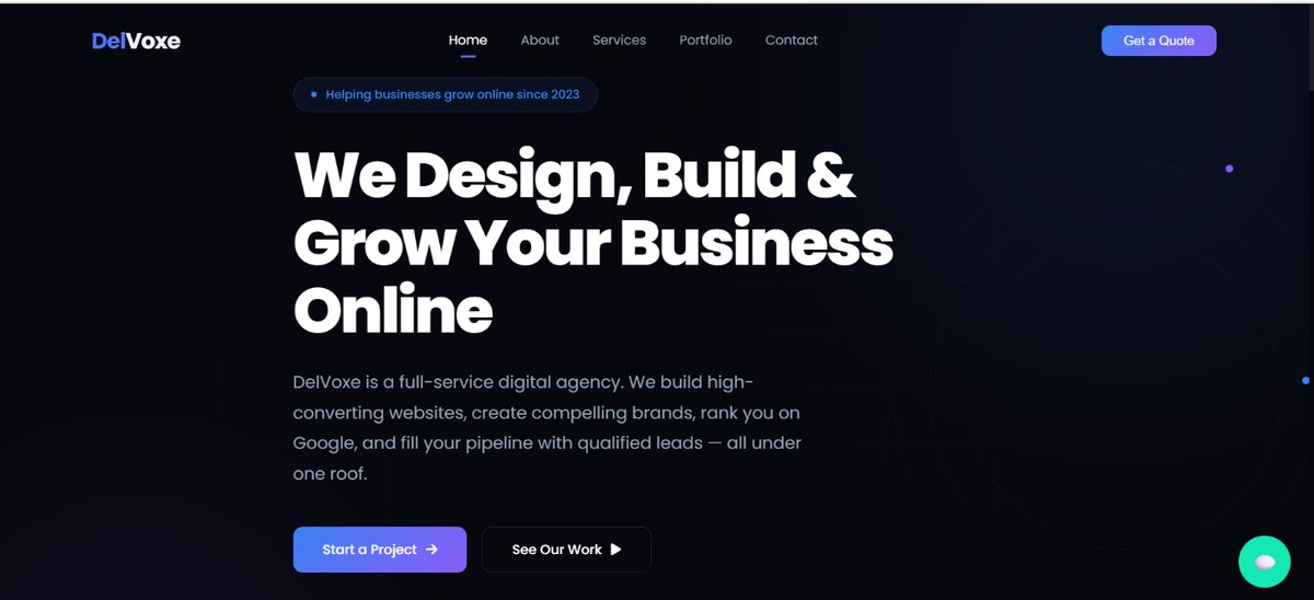DelVoxe agency website homepage